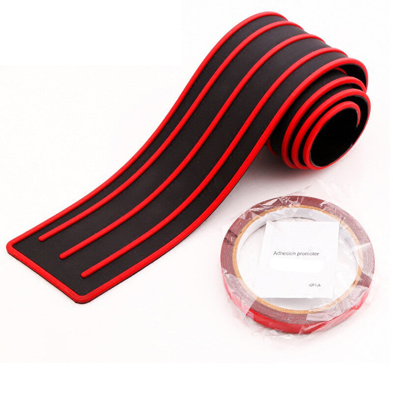 1-piece car rear bumper bracket/protective rubber cover molded trim red and black - n