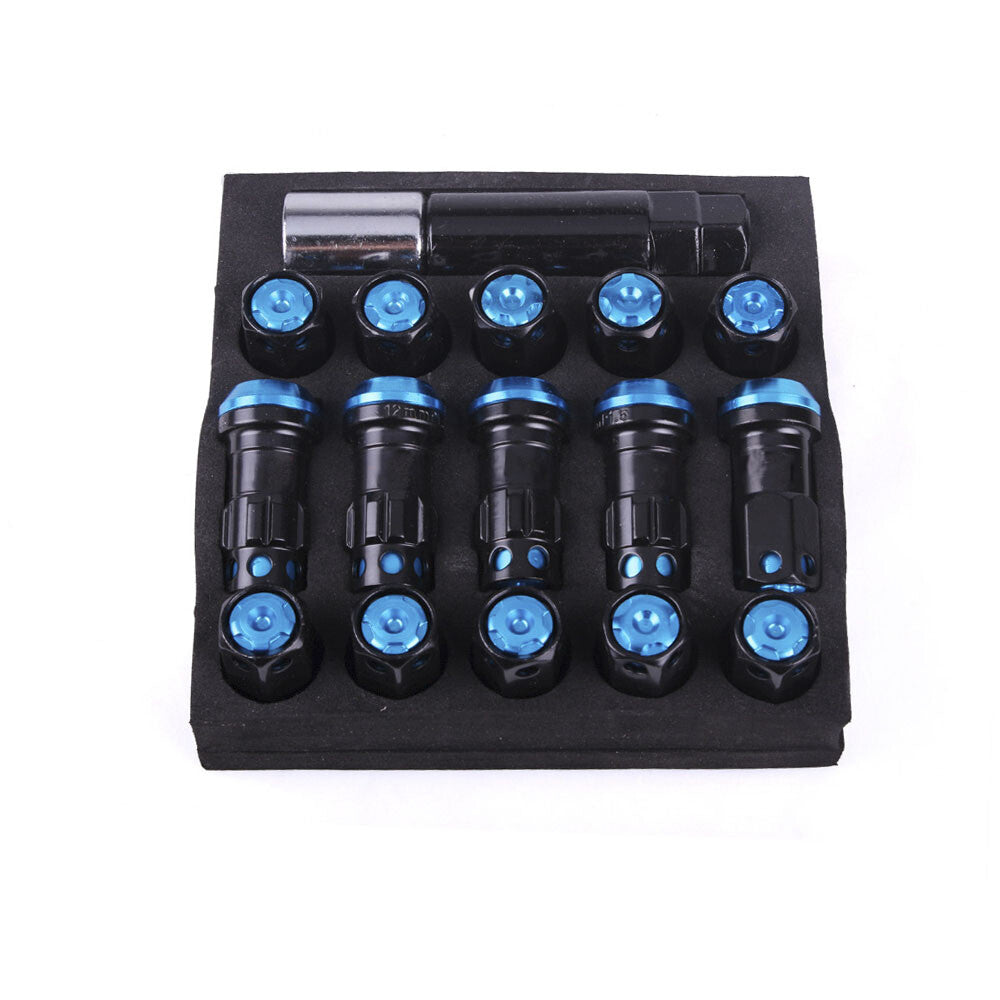 20pcs Blue M12 x 1.5 mm Composite Close End Heavy Duty Wheel Lug Nuts R40 Q