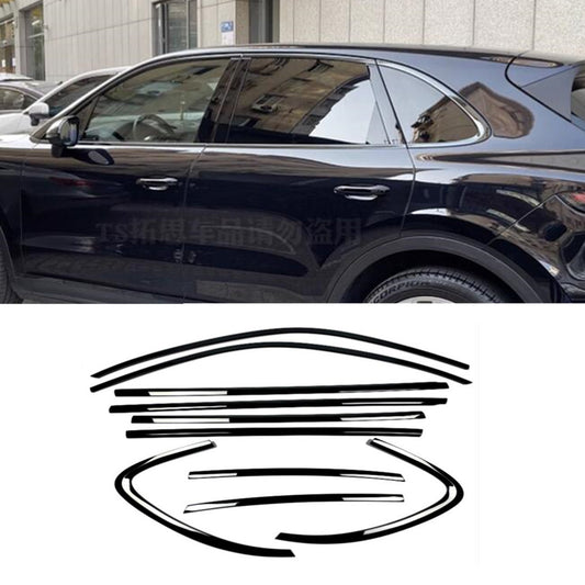 Exterior Car Windows Strips Cover Trim for Porsche for Cayenne Steel Black 2019-2024