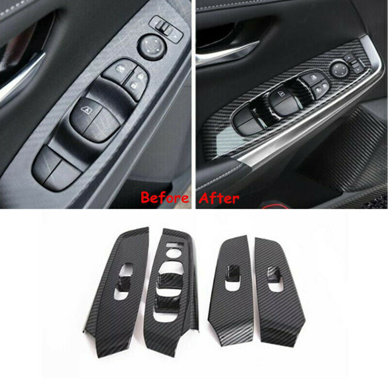 for Kia Carnival 2022-2023 Carbon Fiber Rear View Mirror Rain Eyebrow Cover Trim v