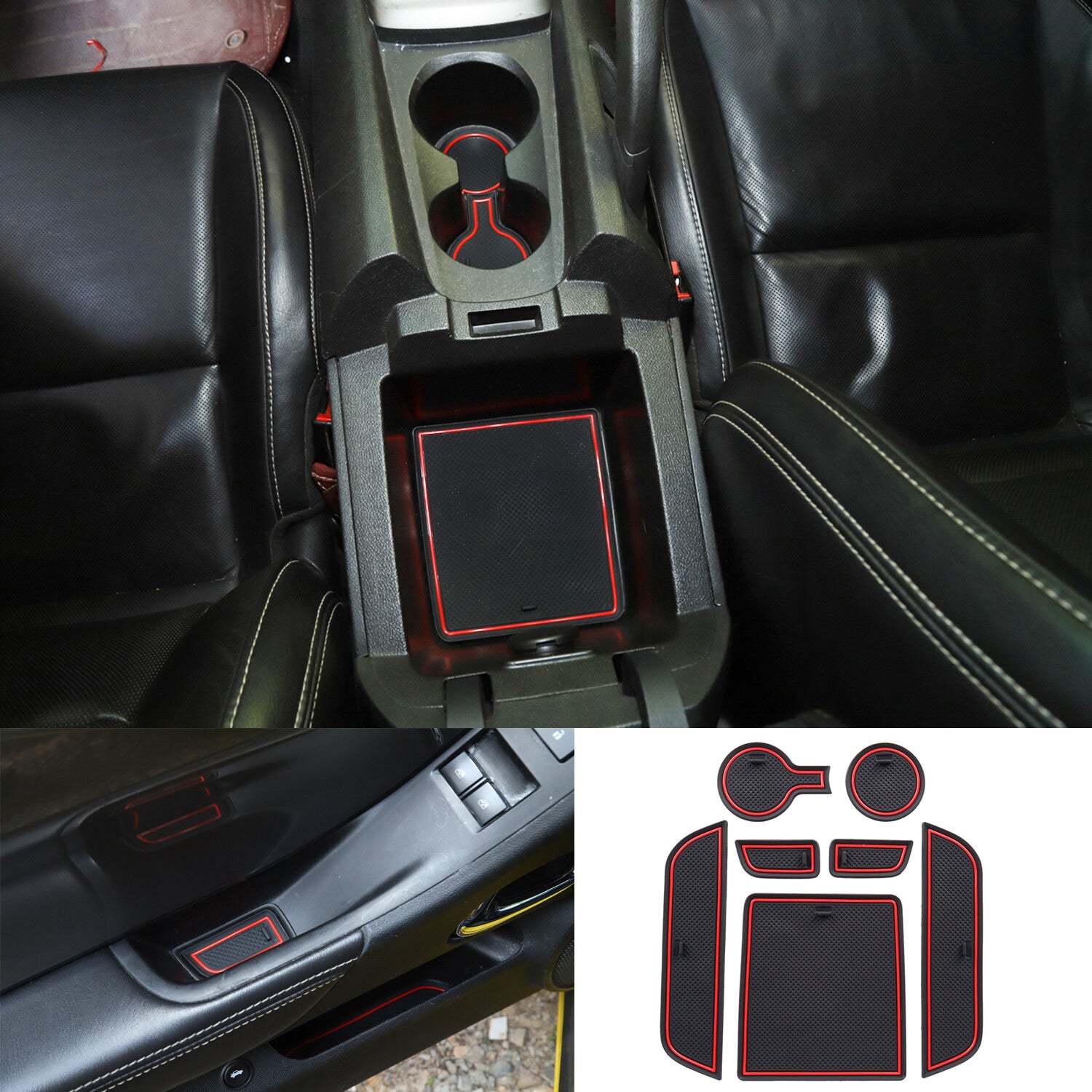 For 2012-2016 Camaro Parts Non-slip Cup Holder Mats Door Gate Slot Storage Pad Q