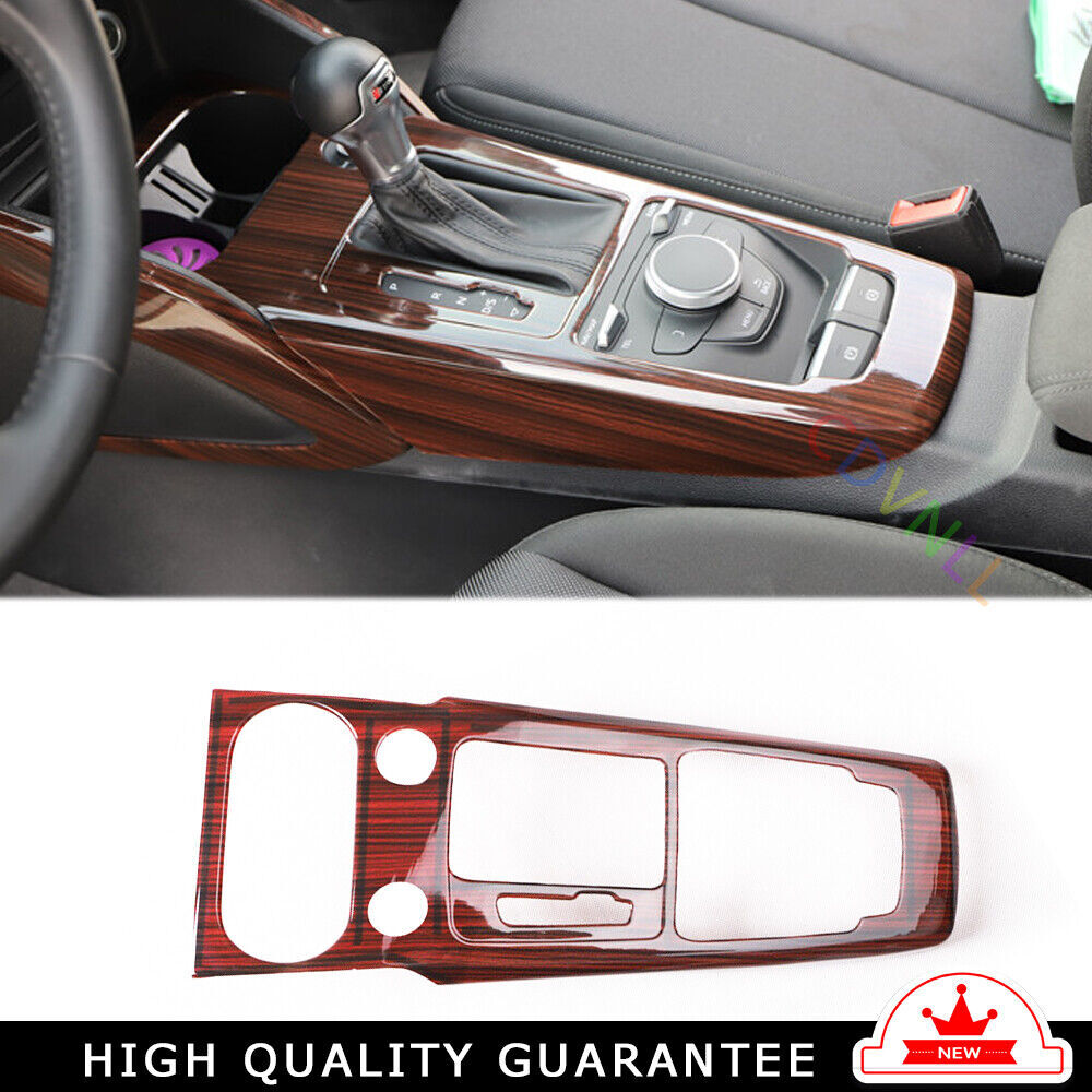 Car Inner Console Gear Shift Frame Cover Trim Fit for Audi Q2L 18-2021 Red Wood