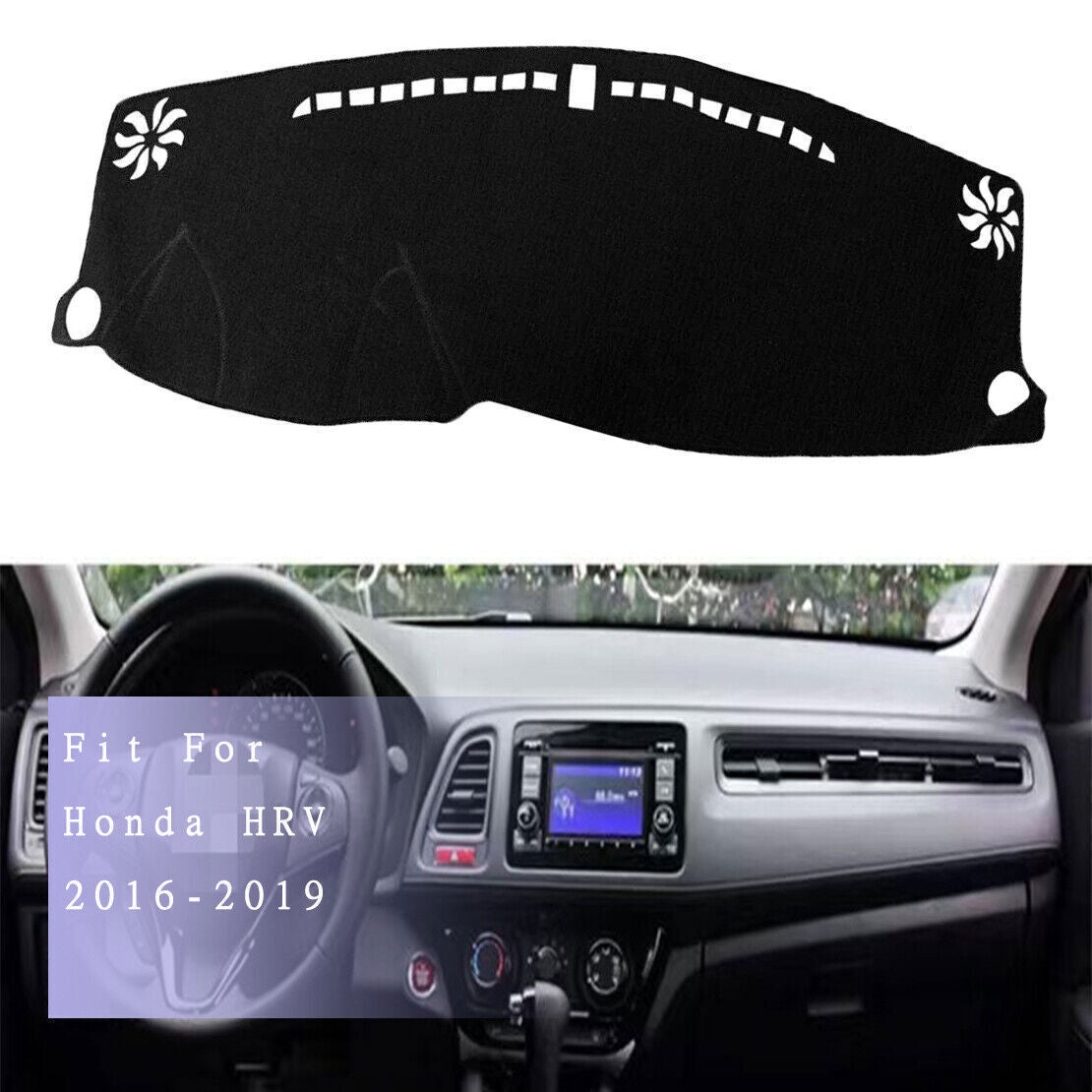 1X Inner Dashboard Dash Mat Non-slip DashMat Sun Shade Pad for Honda HRV 16-2019