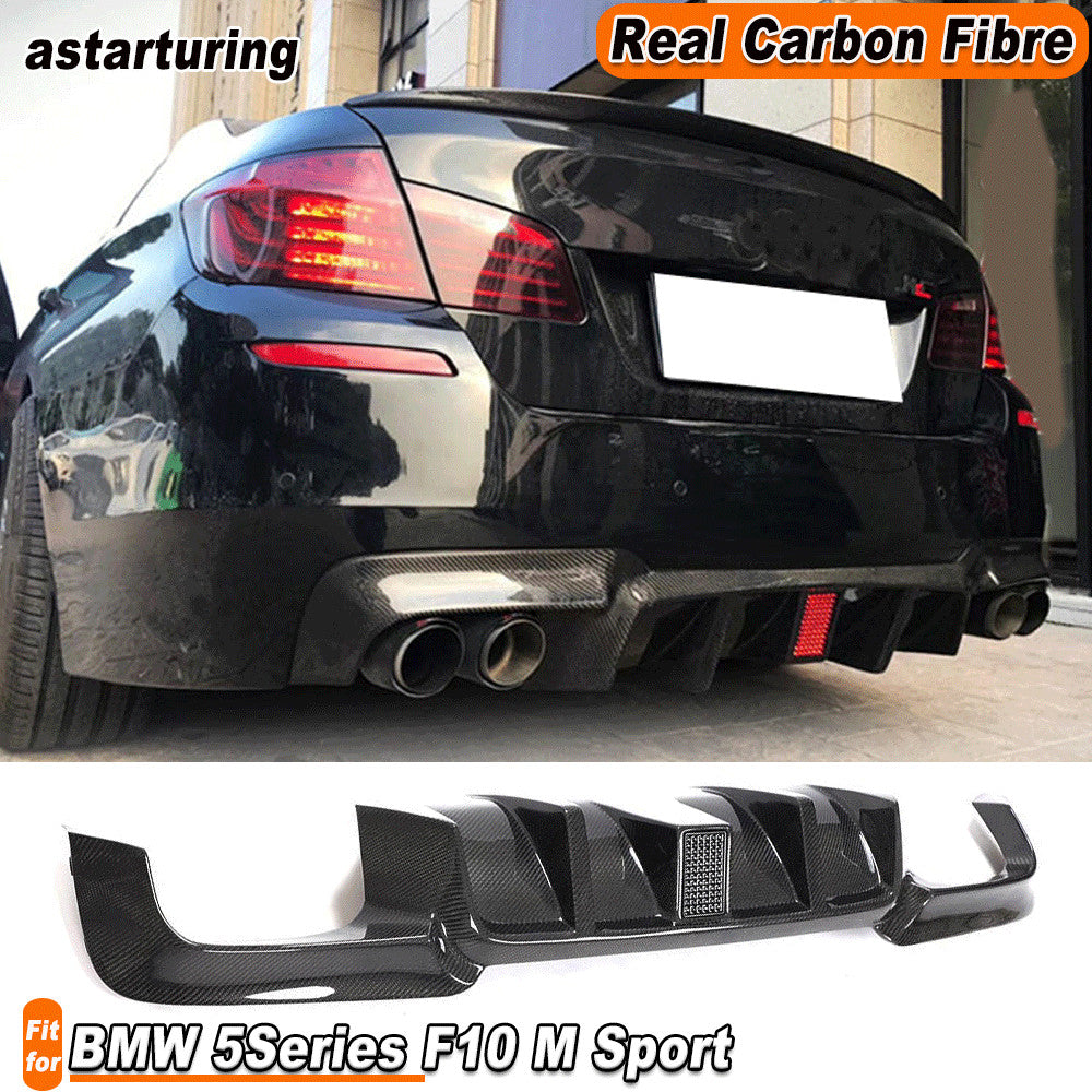 REAL Carbon Rear Diffuser Lip With LED for BMW 5 Series F10 M Sport Bumper 10-16