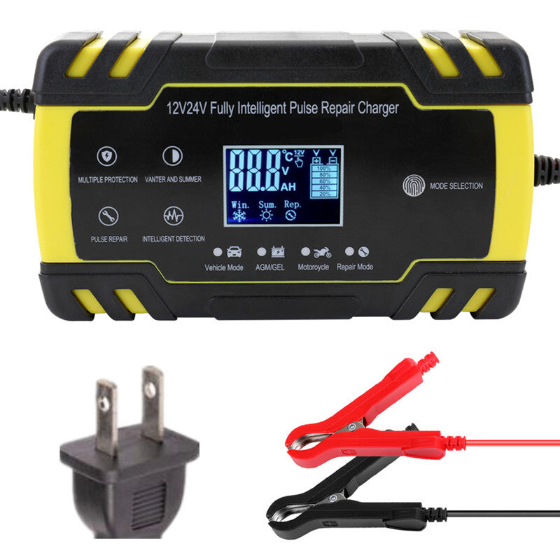 Motorcycle 12-24V 3-stage Pulse Repair Display for Smart Lead-Acid Battery Charger