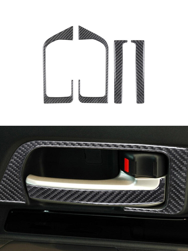 4Pcs Inner Door Handle Panel Trim Carbon Fiber for Toyota FJ Curiser 2007-2021
