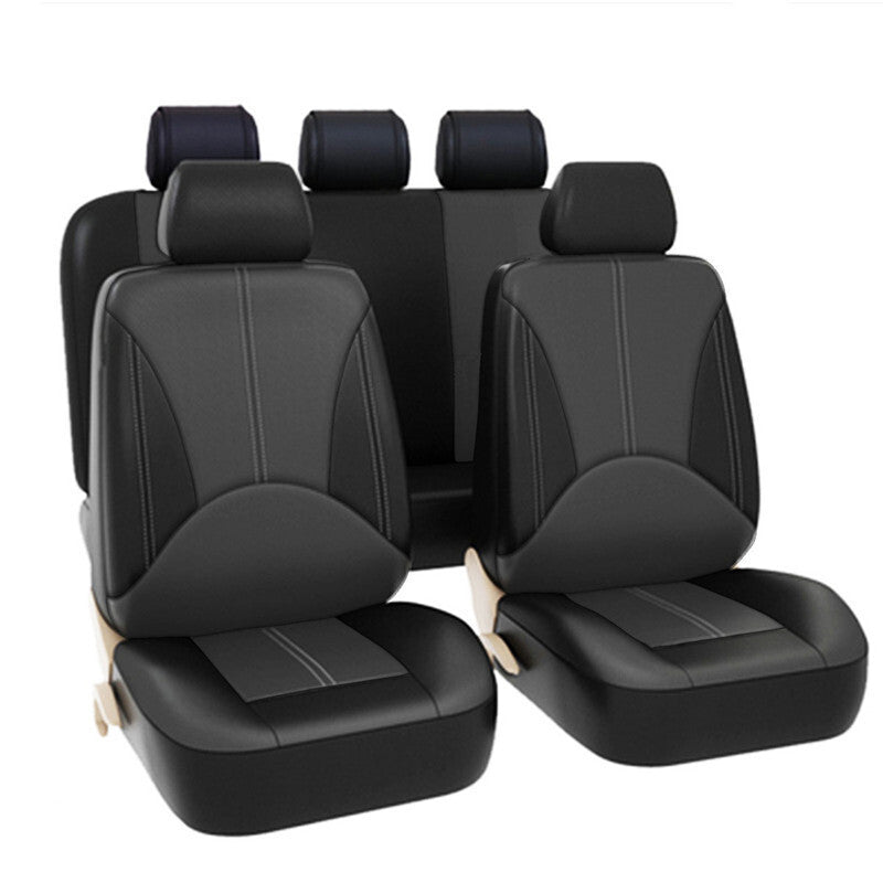 9Pc/Set Car for Seat Cover Waterproof Leather 5 Seats Full Set Front Rear Back Cover
