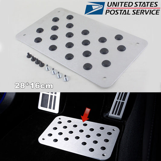 Universal Aluminum Alloy Car Non-slip Rubber Heel Plate Pedal Carpet Floor Mat Q