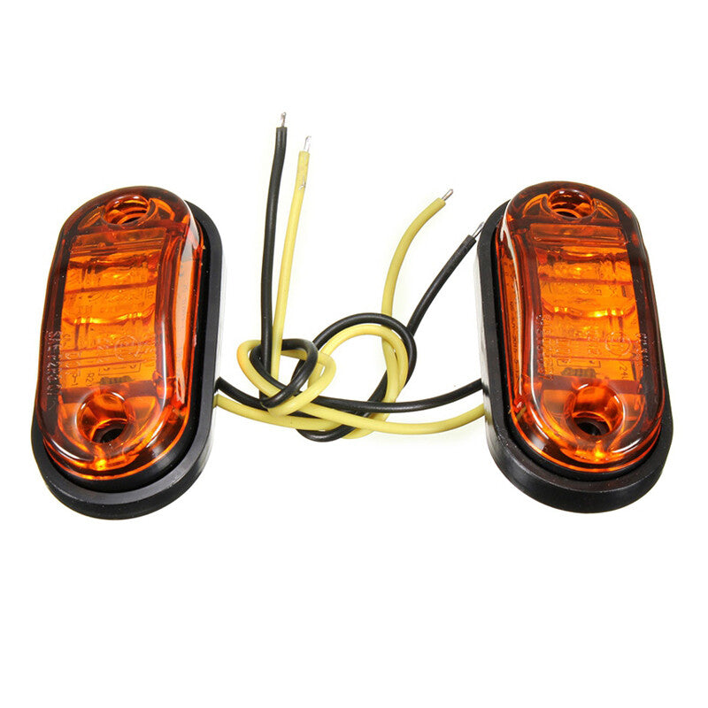 10-pack Amber 2-LED Clearance Trailer Truck Side Marking Turn Signals for Convenience - n
