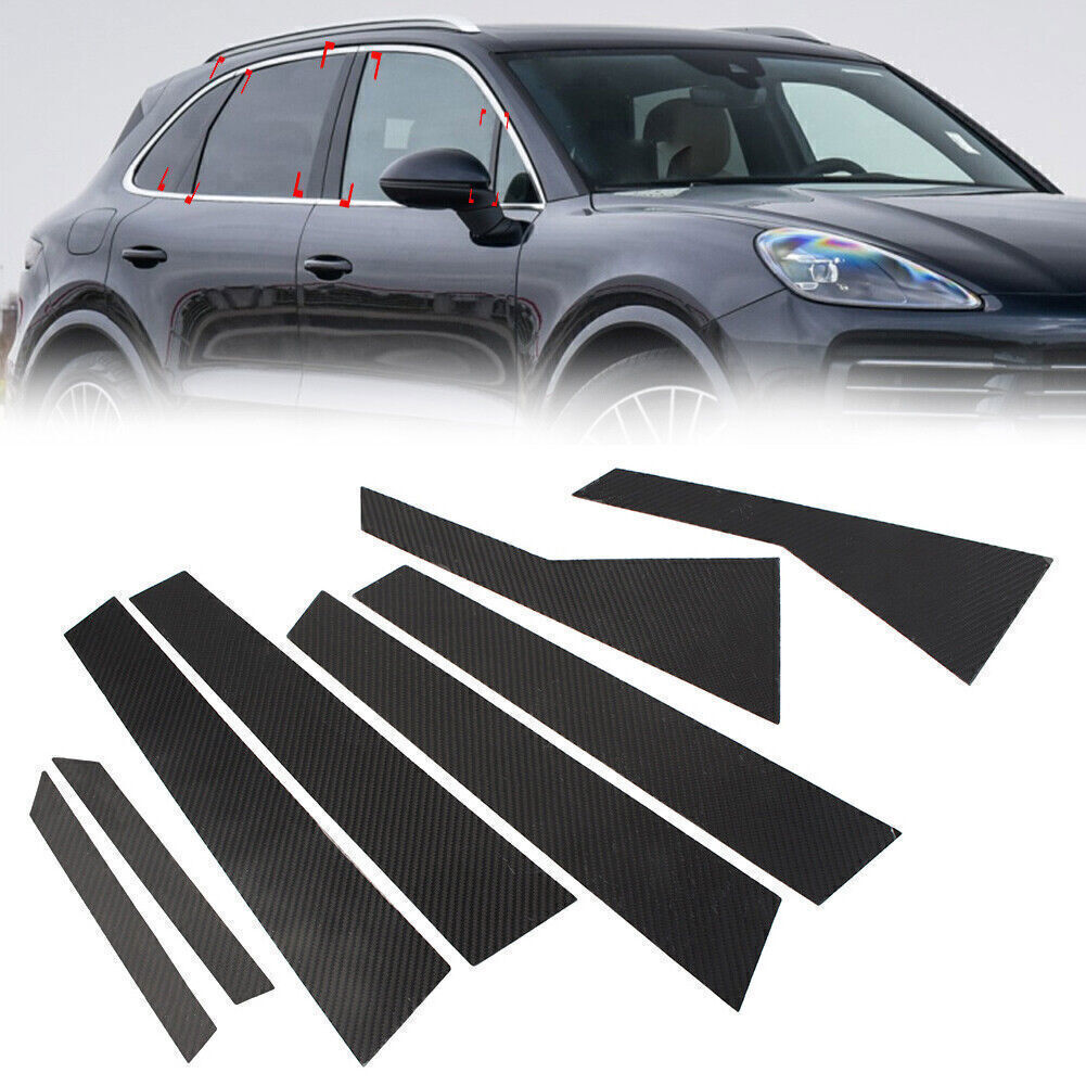 for Porsche for Cayenne 19-2024 Carbon Fiber Pillar Posts Door Window Molding Strip