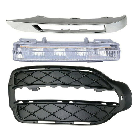 3Pcs Right Front Fog Light w/ Bezel Trim for Mercedes for Benz X204 GLK350 2013-2015
