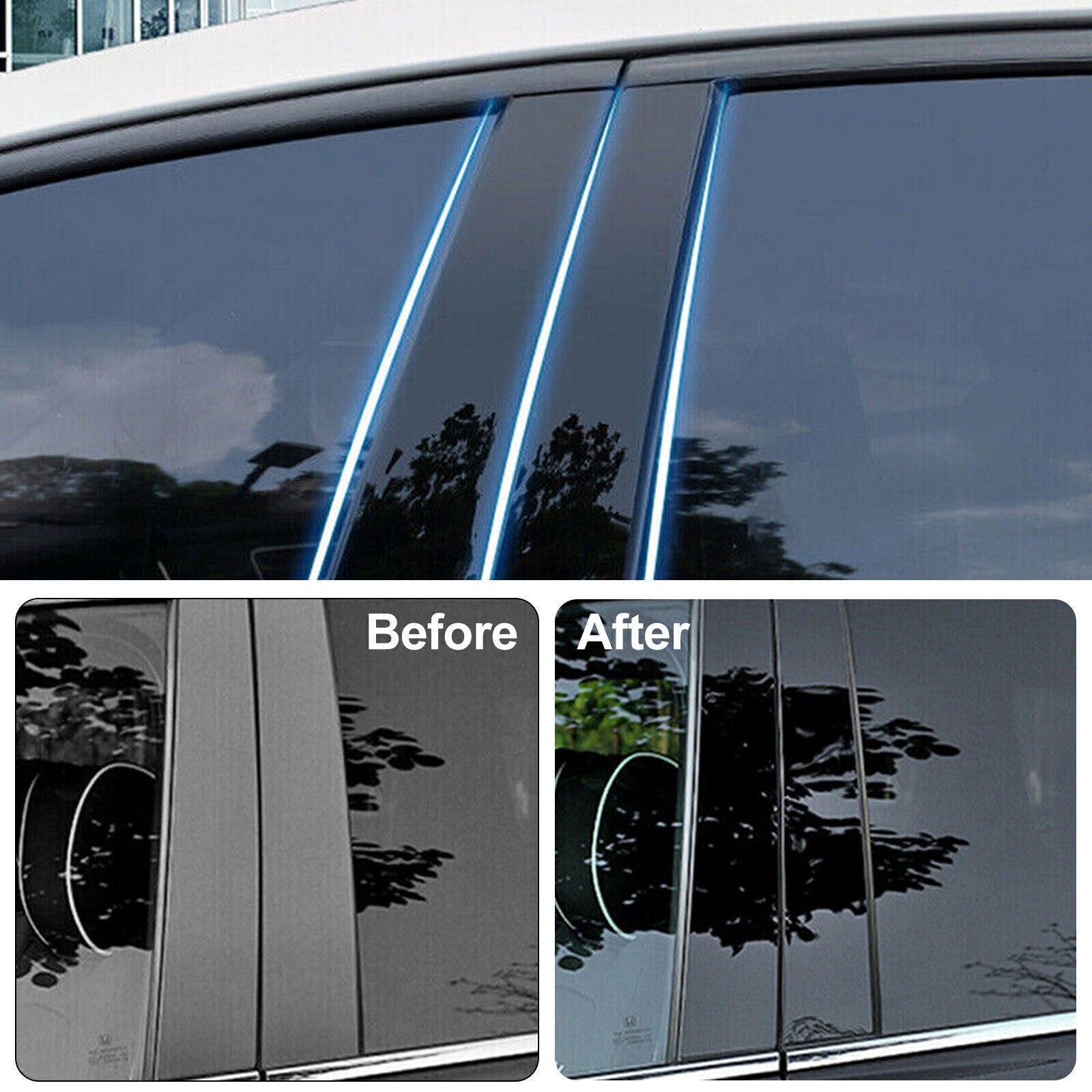 for Mercedes-Benz S-Class W221 S280 S300 S350 Pillar Posts Window Strip Trims 6P
