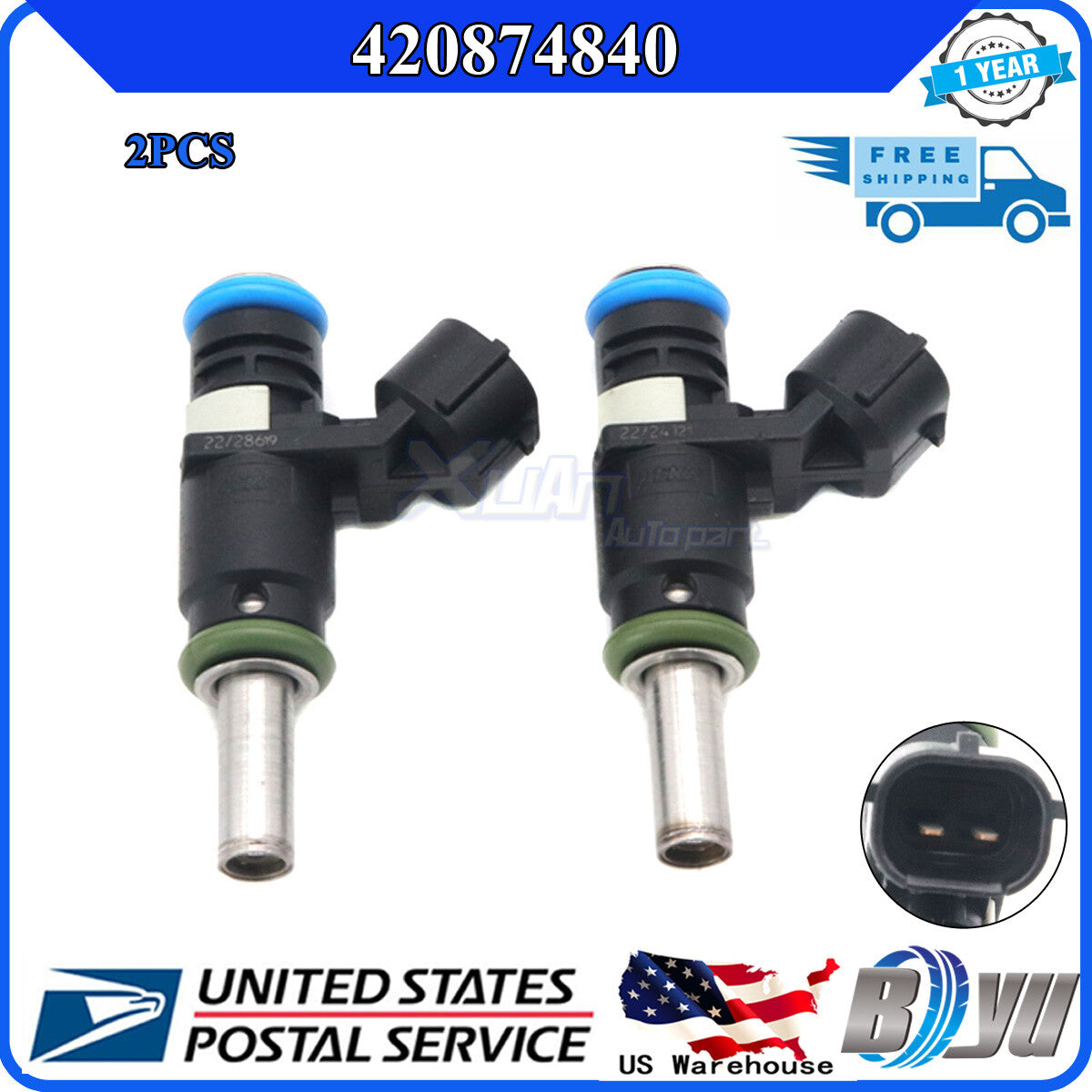 420874840 2x Fuel Injectors for Can-Am ATV 2020 OUTLANDER T MAX MAVERICK Trail- v