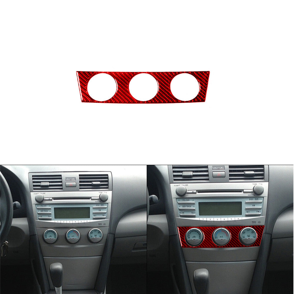 Red Carbon Fiber Automatic Transmission Panel Cover Trim for Fiat 500L 2014-2017 v