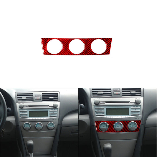 Red Carbon Fiber Automatic Transmission Panel Cover Trim for Fiat 500L 2014-2017 v