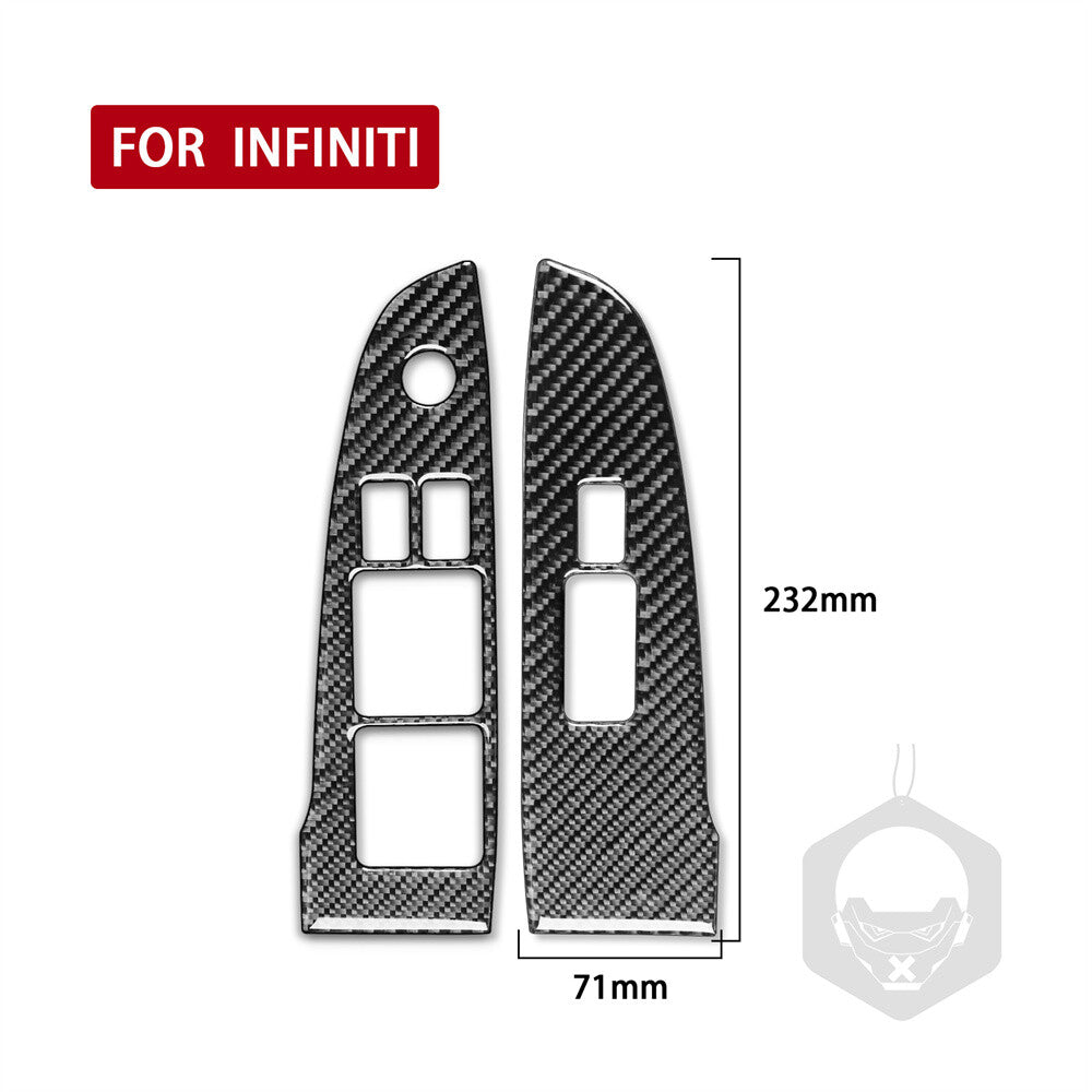 for Infiniti G37 2Door 2010-13 Carbon Fiber Window Lift Switch Button Panel Trim