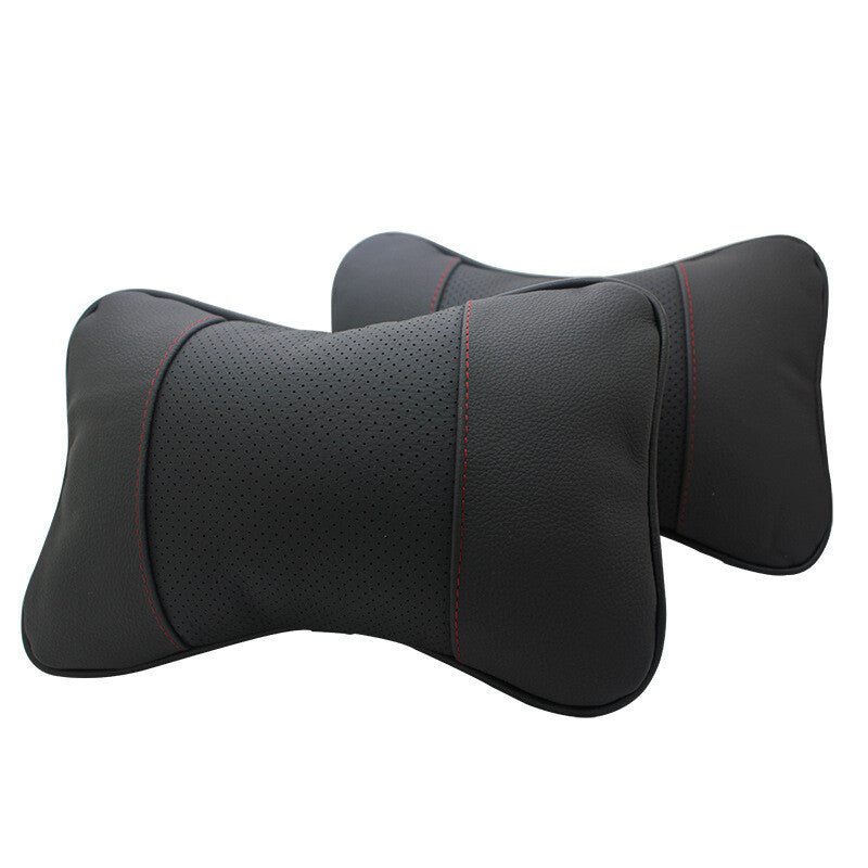 2pcs Car for Seat Neck Cushion Pillow Real Leather Universal Fitment Multiciolor Q
