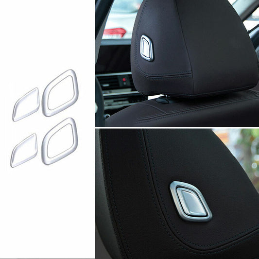 for BMW 3-Series G20 2019-2021 Silver ABS for Seat Headrest Switch Button Cover Trim
