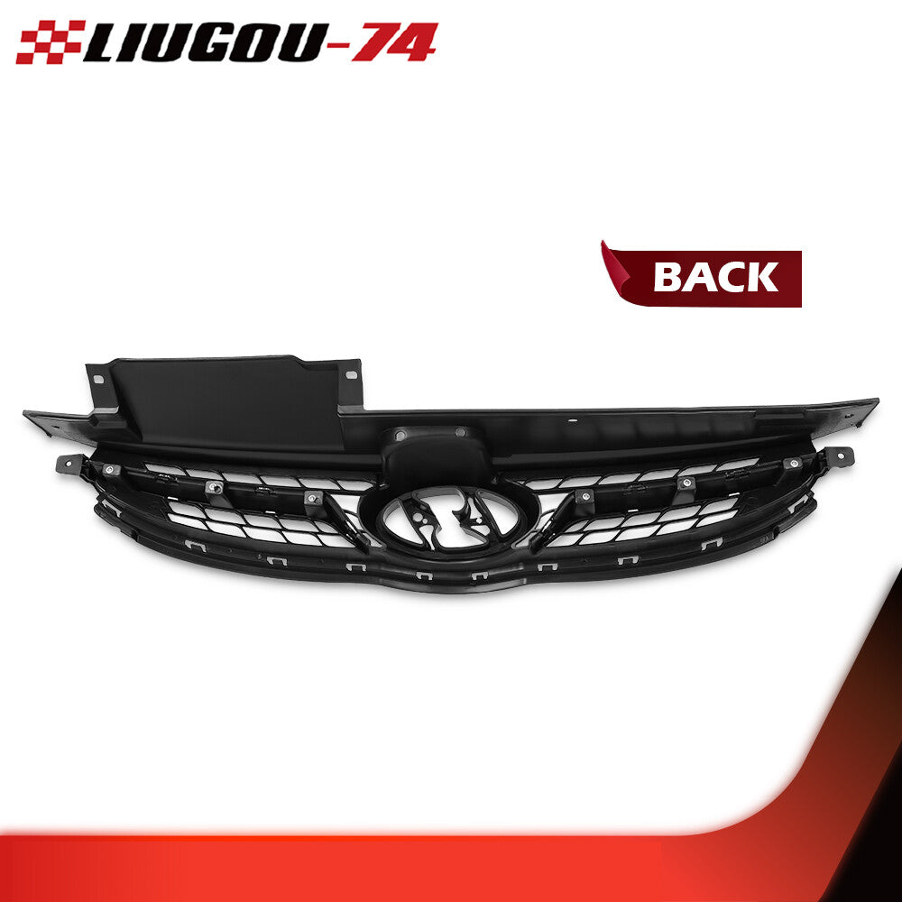 Front Grille Grill Assembly 3FGT15 Fits 2011 2012 2013 for Hyundai for Elantra Silver - v