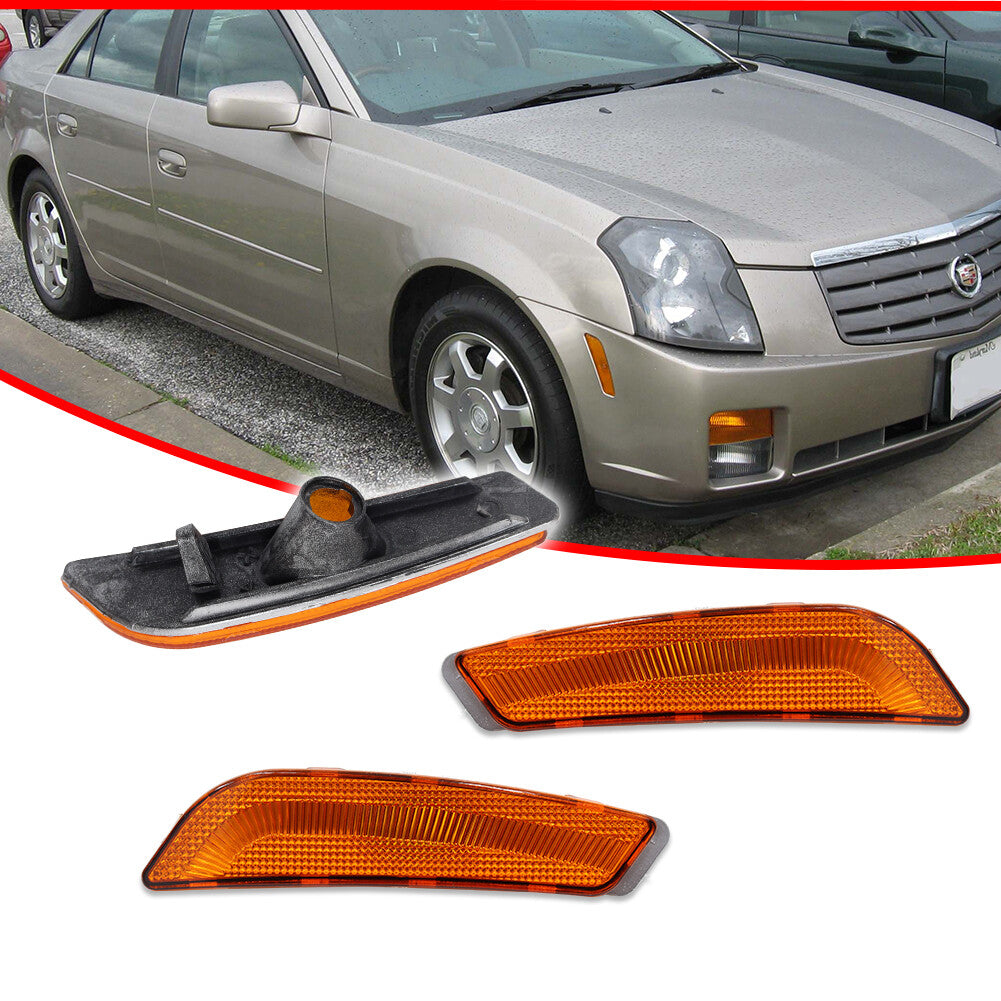 Pack Amber Lens Front Corner Side Marker Lights for 2003 - 2007 for Cadillac CTS CTS V- v
