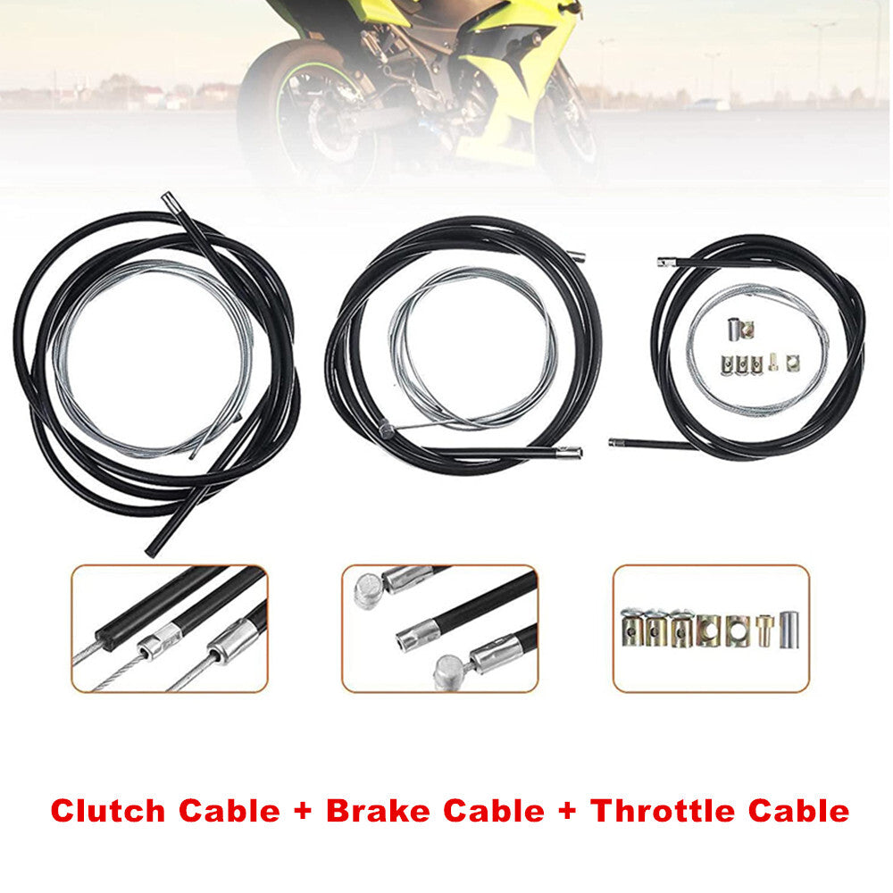 Universal Motorcycle and Bicycle Cable Kit: Clutch Cable + Brake Cable + Throttle Cable n