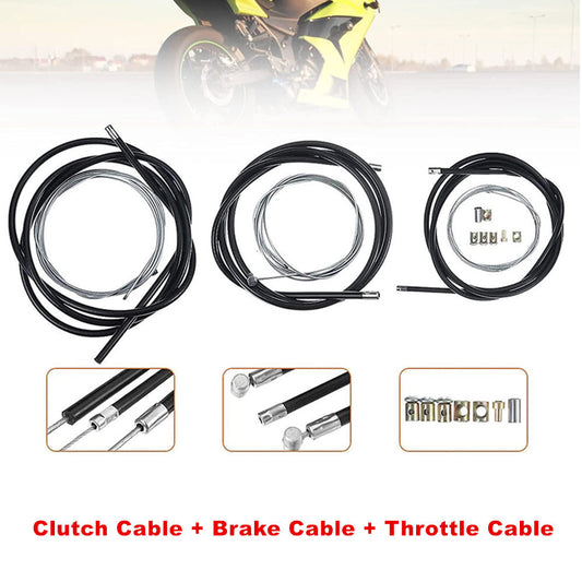 Universal Motorcycle and Bicycle Cable Kit: Clutch Cable + Brake Cable + Throttle Cable n