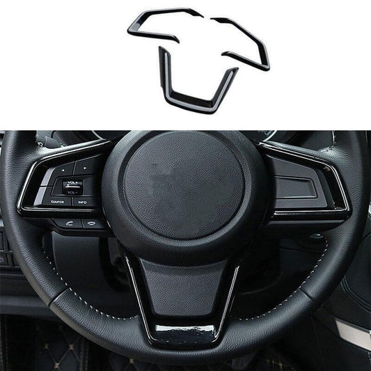 for Subaru Outback 2021-2023 Bright Black Steering Wheel Switch Cover Trim 3PCS