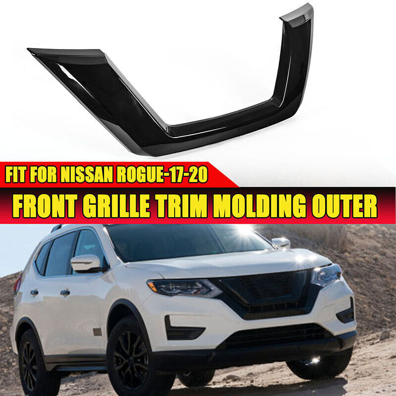 1PC Black Center Grille Moulding Trim Strip Cover Auto 17-2020 for Nissan Rogue
