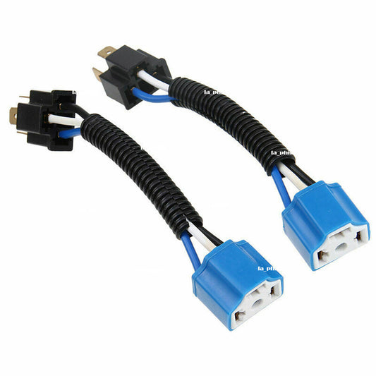 2Pcs H4 9003 Headlight Light Bulb Socket Plug Connector Wiring Harness Ceramic Q