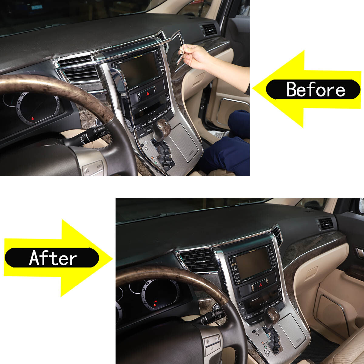 Suitable for Alphard 11-14 Central Control CD Navigation Vent Cover Strip Decoration n