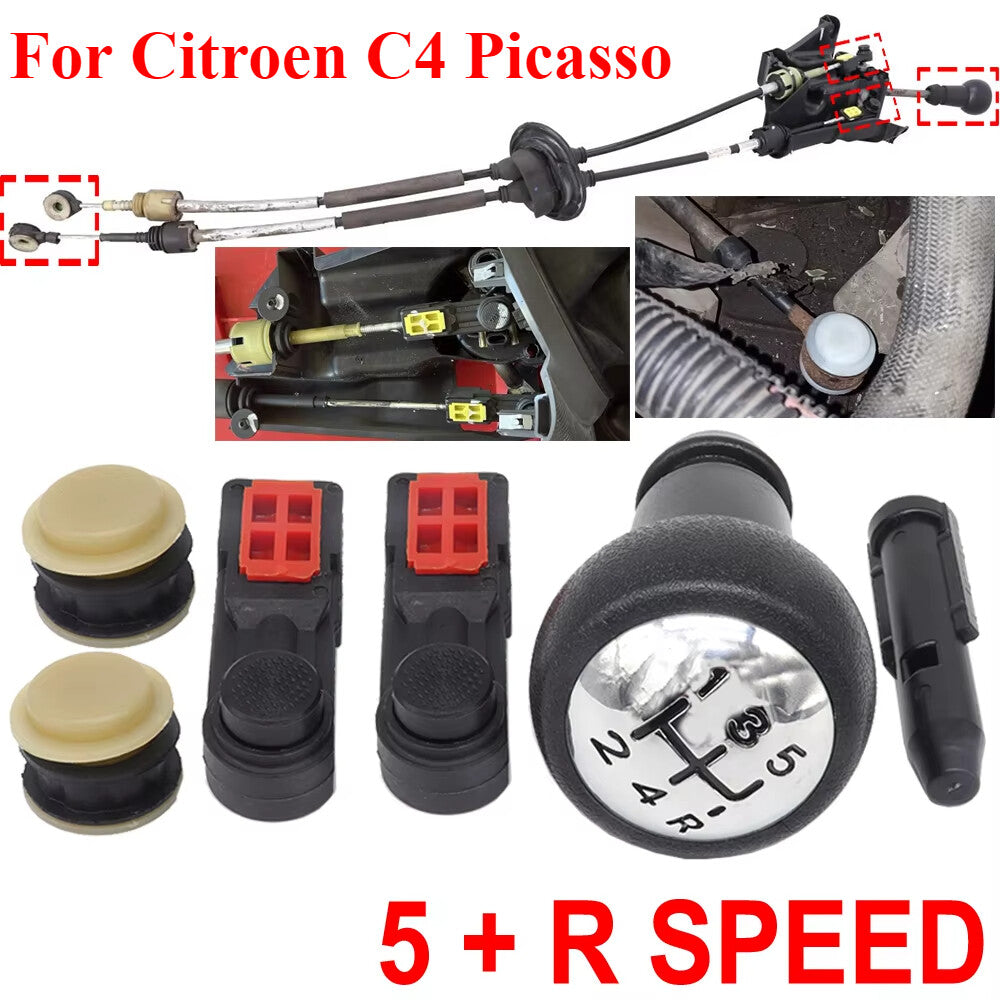 for Citroen C4 Picasso 5 Speed Shift Knob Gear Selector Cable Bushing 2007-2013
