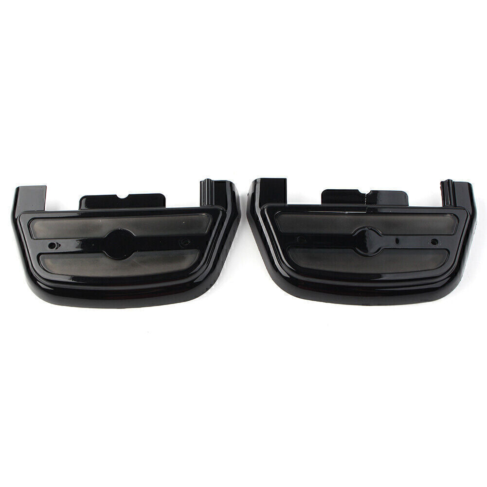 Black LED Passenger Footboard Floorboard Cover for Harley Touring Road King