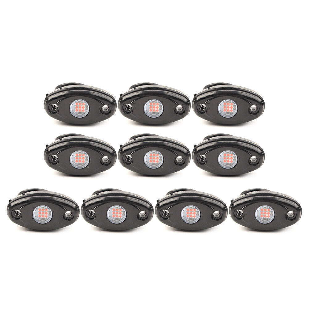 10X Red LED Rock Light For Truck for Jeep ATV SUV Trail Rig Bar Lamp