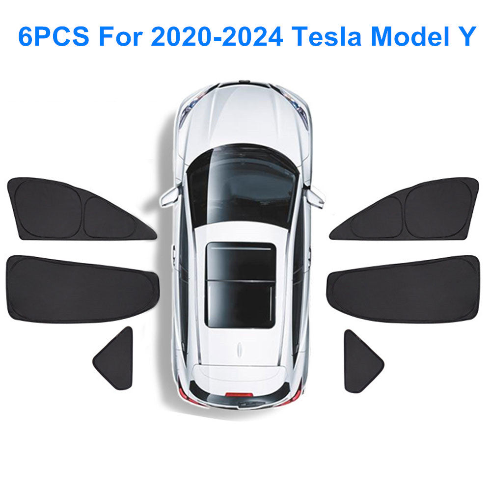 6x Side Window Sunshade Heat Block Privacy Cover for 2020-2024 for Model Y n