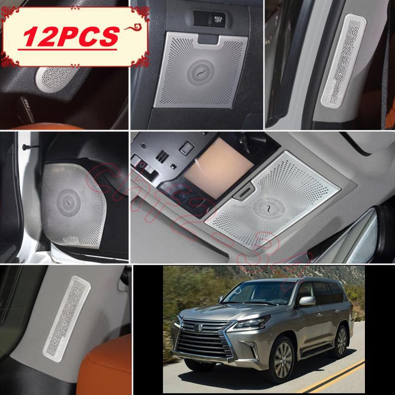 Chrome Steel Inner Door Speaker Ring Cover Trim 12PCS for Lexus LX570 2016-2021