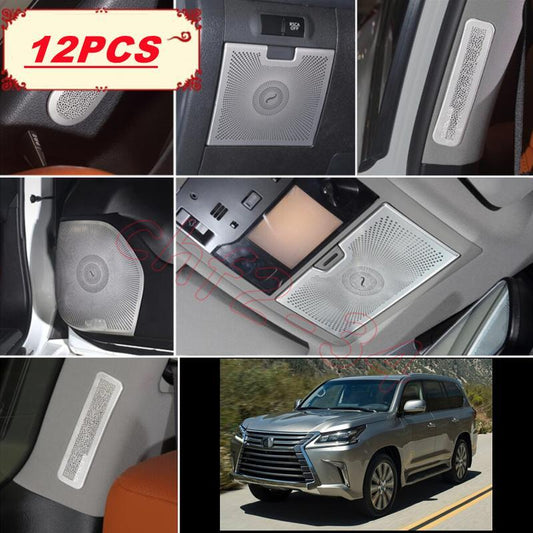 Chrome Steel Inner Door Speaker Ring Cover Trim 12PCS for Lexus LX570 2016-2021