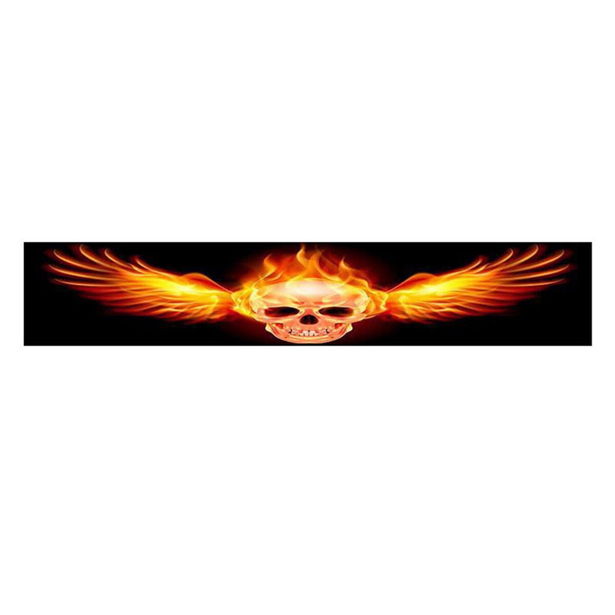 Car Front Windshield Sunshade Sticker 3D Yellow Skull Head Decal Decor Accessory