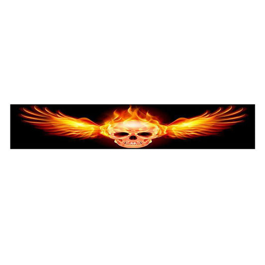 Car Front Windshield Sunshade Sticker 3D Yellow Skull Head Decal Decor Accessory