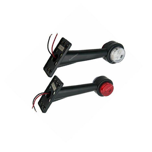 Set of 2 Led Side Outline Stalk Marker Lights Lamps Trailer For Truck 19cm 12v Q