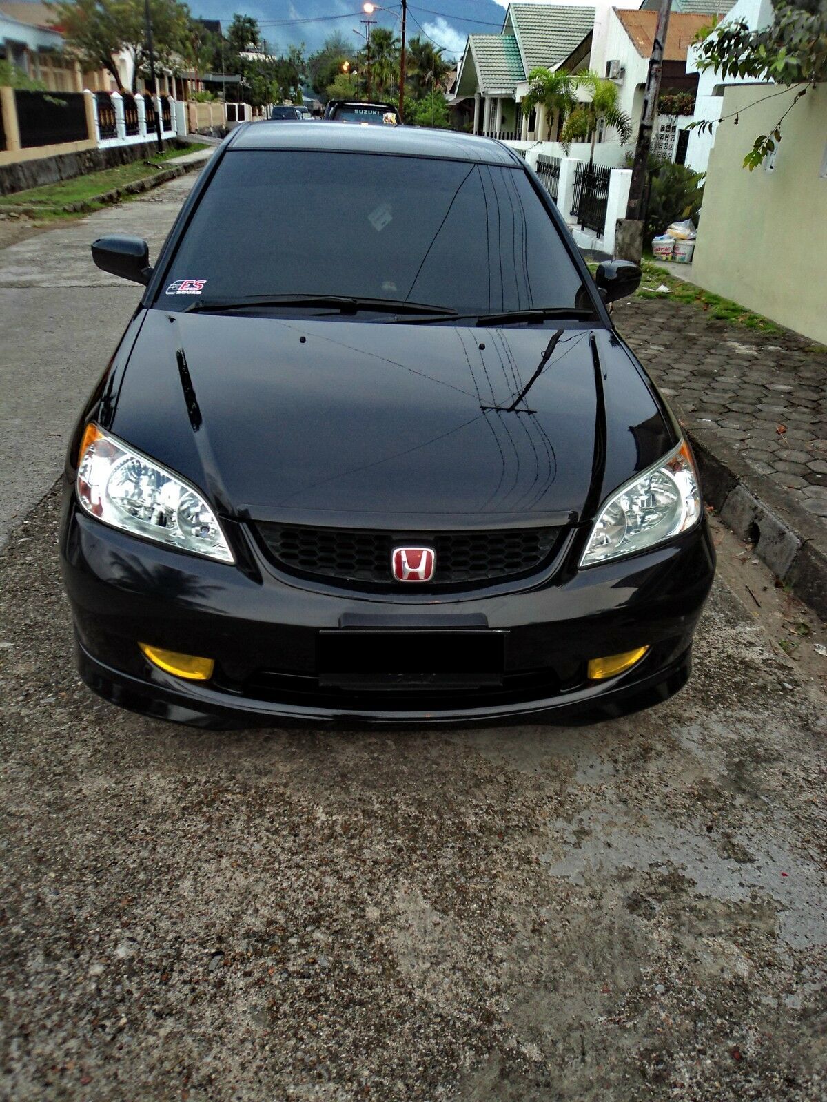 style, 2 pieces: front 75700SMTE00, back 75701S6MZ01, red EMBLEM for CIVIC for ES 02-05