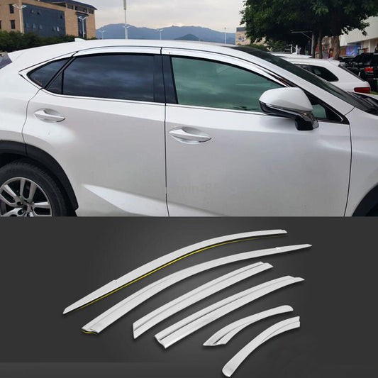 for Lexus NX200t 300h 2015-21 Chrome Window Visors Sun Rain Guard Vent Deflector