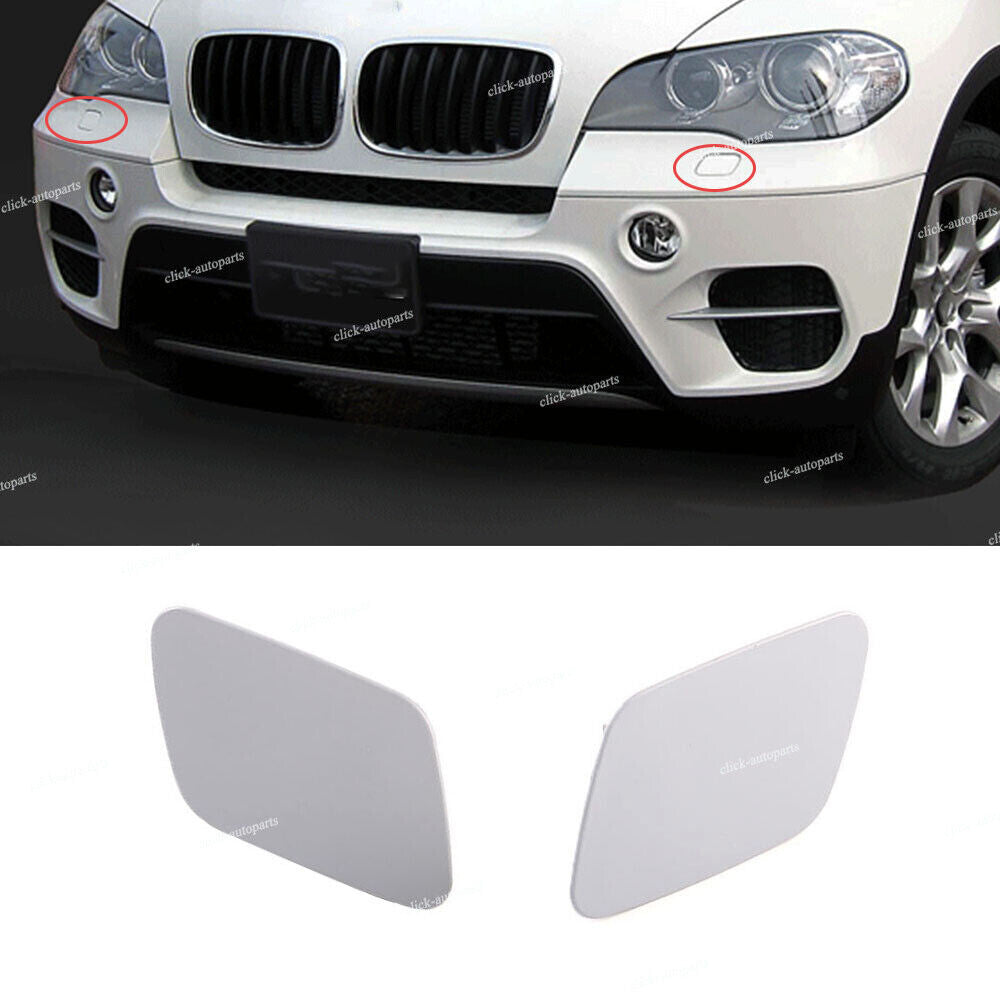 2pcs Front Right  Left Headlight Washer Nozzle Cover Cap For 2007-11 for BMW for X5 E70 Q