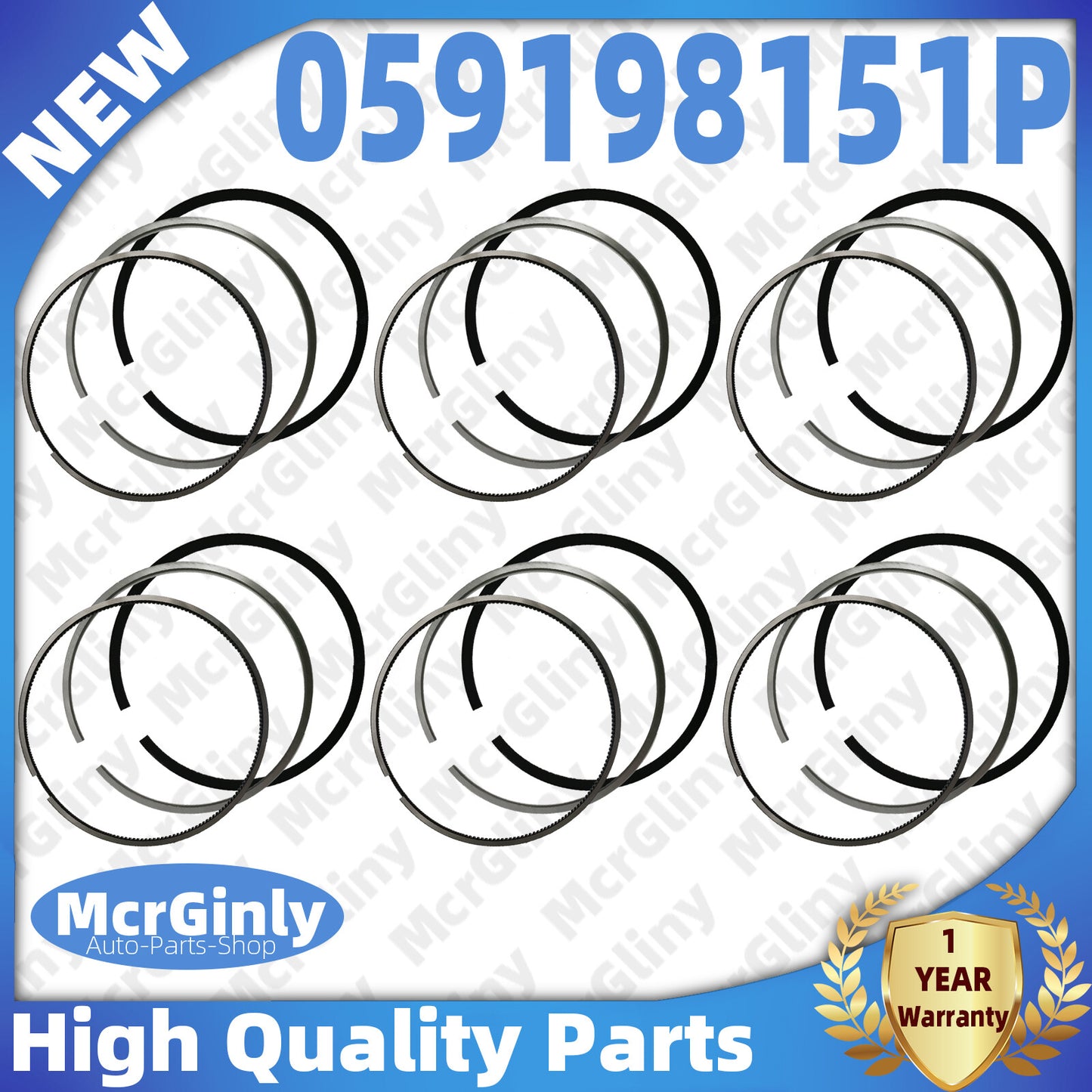 6-piece set of 3.0T diesel piston rings, 83.01 mm, #059198151P, suitable for Touareg, for Audi A5, Q5, Q7. n