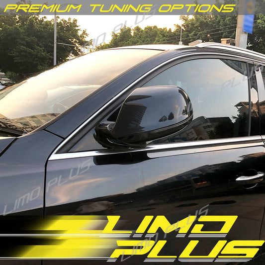 2 Pieces Glossy Black Mirror Protective Cover for for Audi Q5 SQ5 Q7 SQ7 10-15 with Lane Assist - v