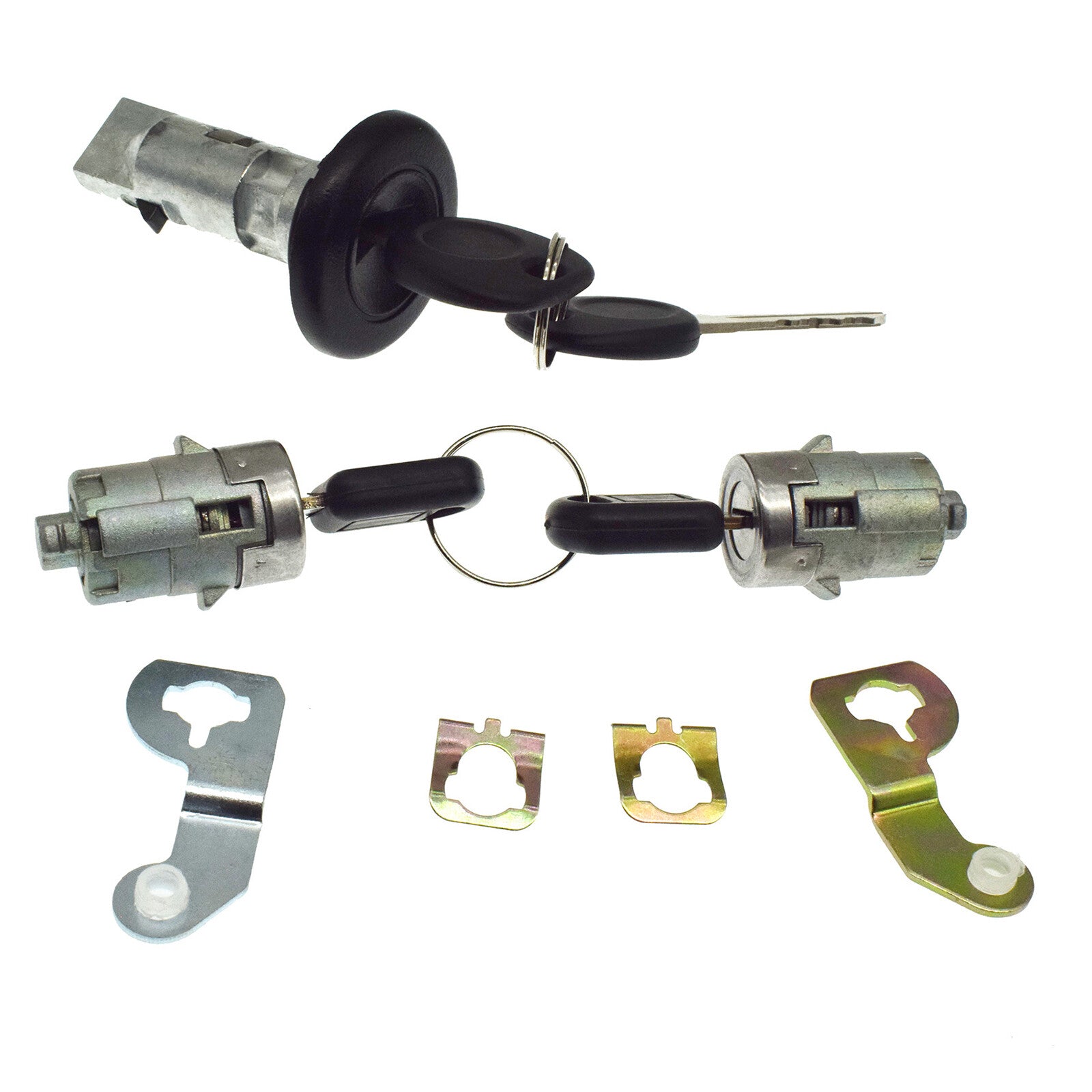 Ignition Lock Cylinder, Key and Clip Kit for for GMC Silverado Tahoe - v