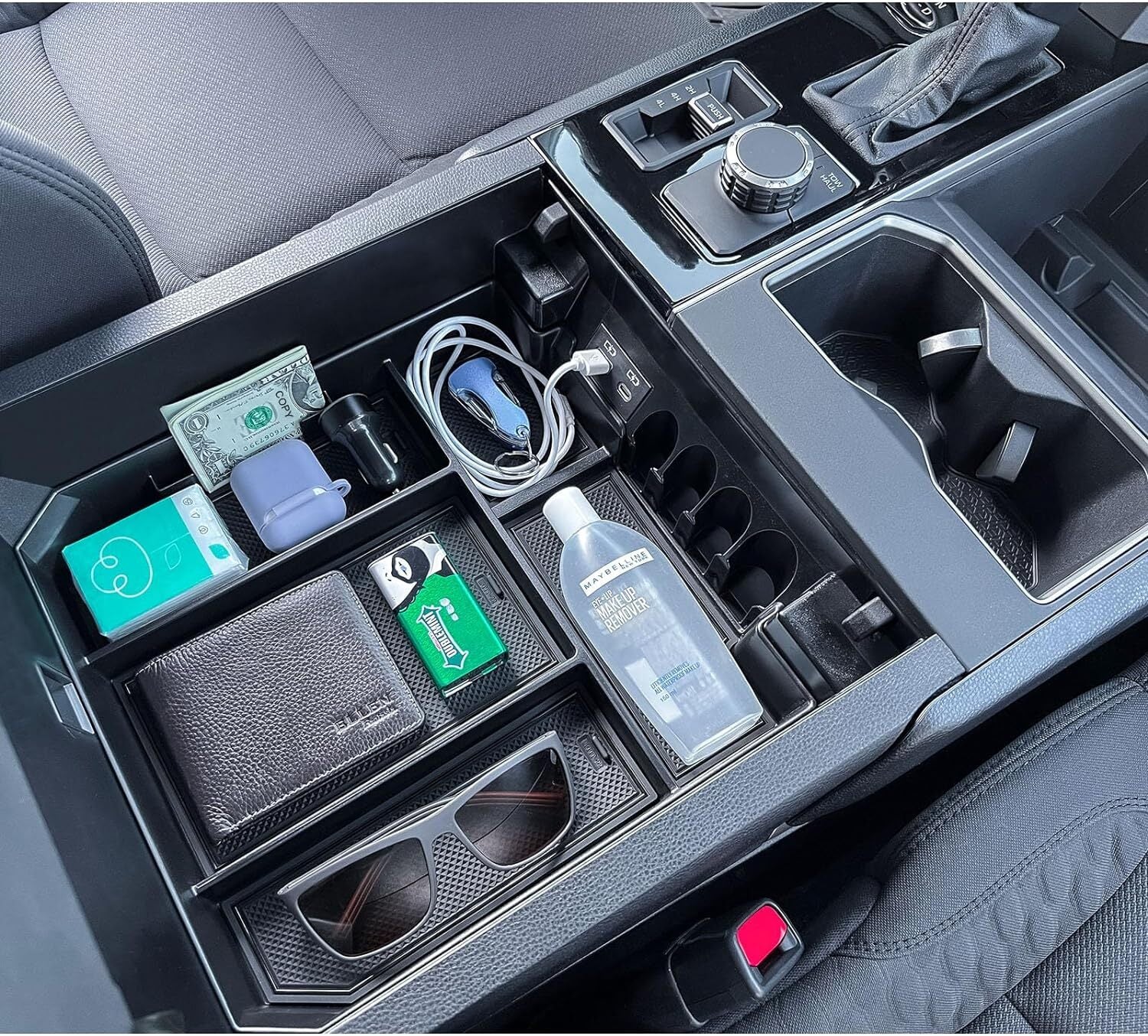 for Toyota Tundra Sequoia 2023-2024 Center Console Armrest Box Organizer Tray Q