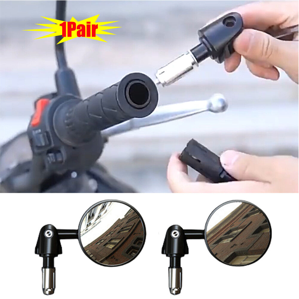 1 pair of 7/8-inch 22mm adjustable motorcycle aluminum handlebar end mirrors n