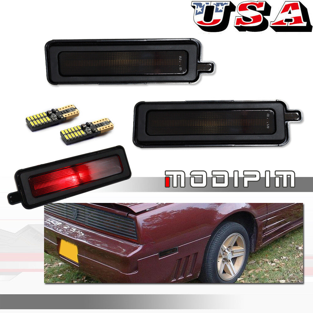 Smoke rear side marker light with red LED light suitable for 82-92 for Pontiac Trans Am Firebird- v