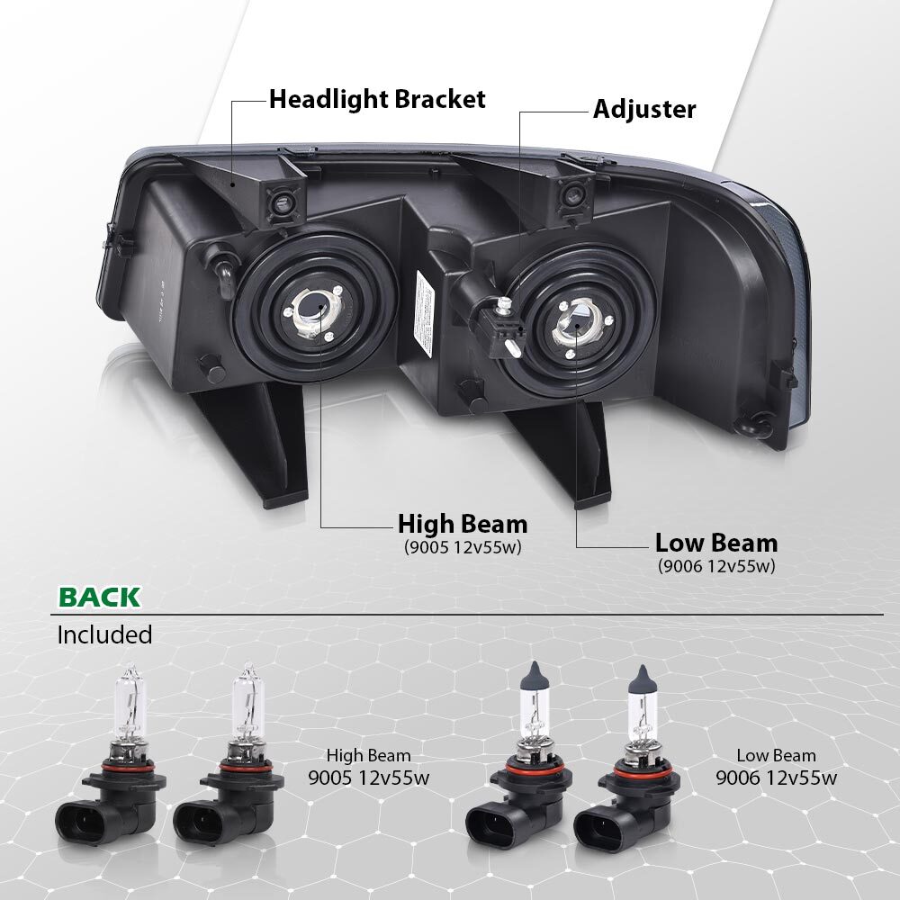 Headlights Headlamp for CHRome/Smoked Fits for Express for GMC Savana Van 2003-2019- v