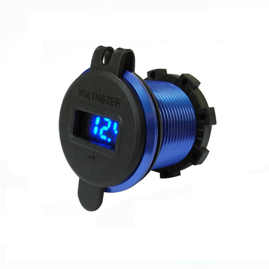 Dual USB Fast Charger Socket Outlet LED Voltmeter For Car Boat Motorcycle